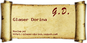 Glaser Dorina névjegykártya